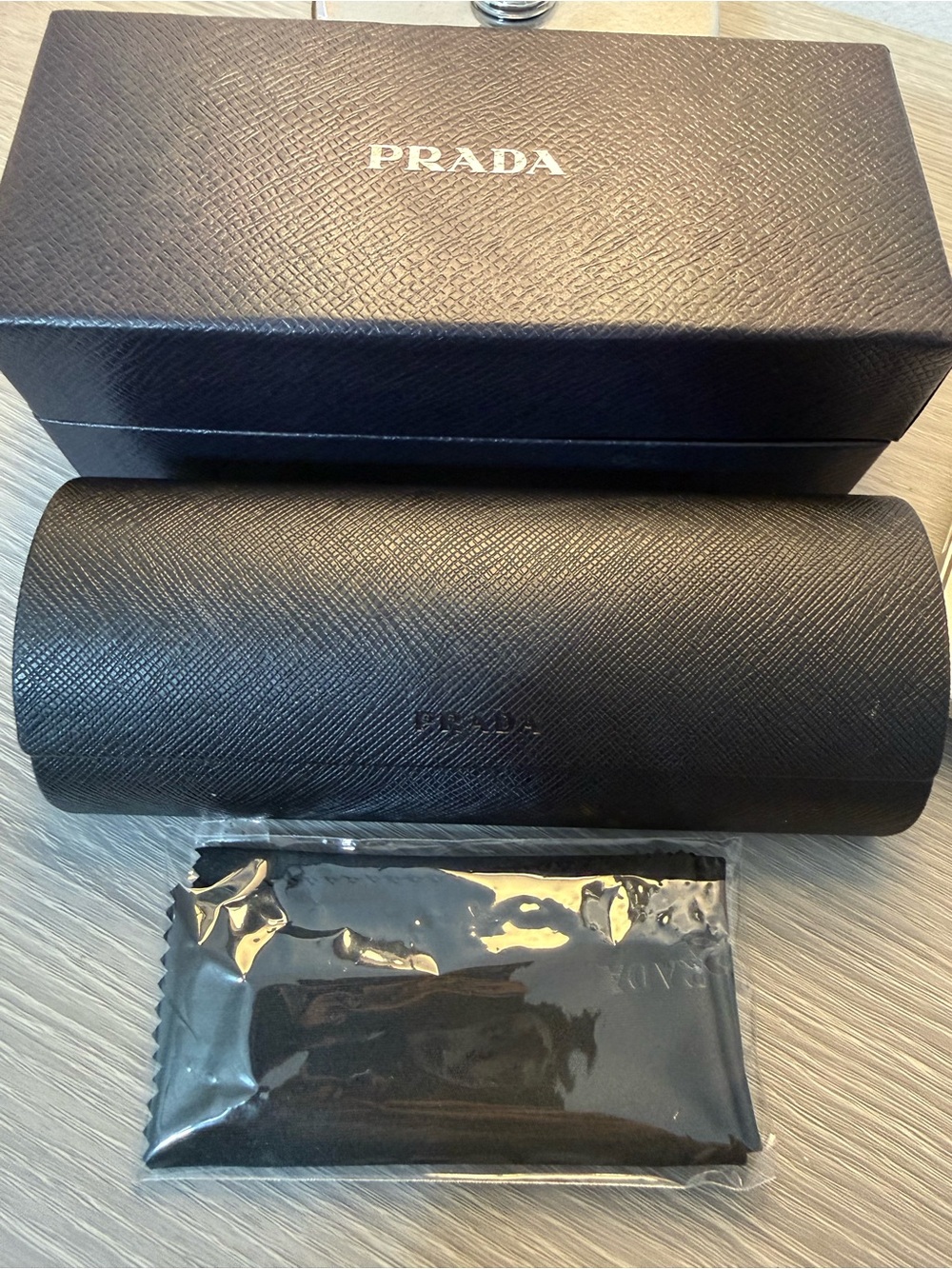 Prada Black Sunglasses with Black Case and Box